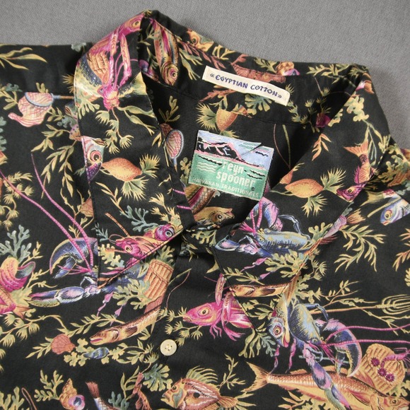 reyn spooner Other - Vintage 90s Reyn Spooner Egyptian Cotton Aquatic Fish Lobster Men Shirt XL Aloha
